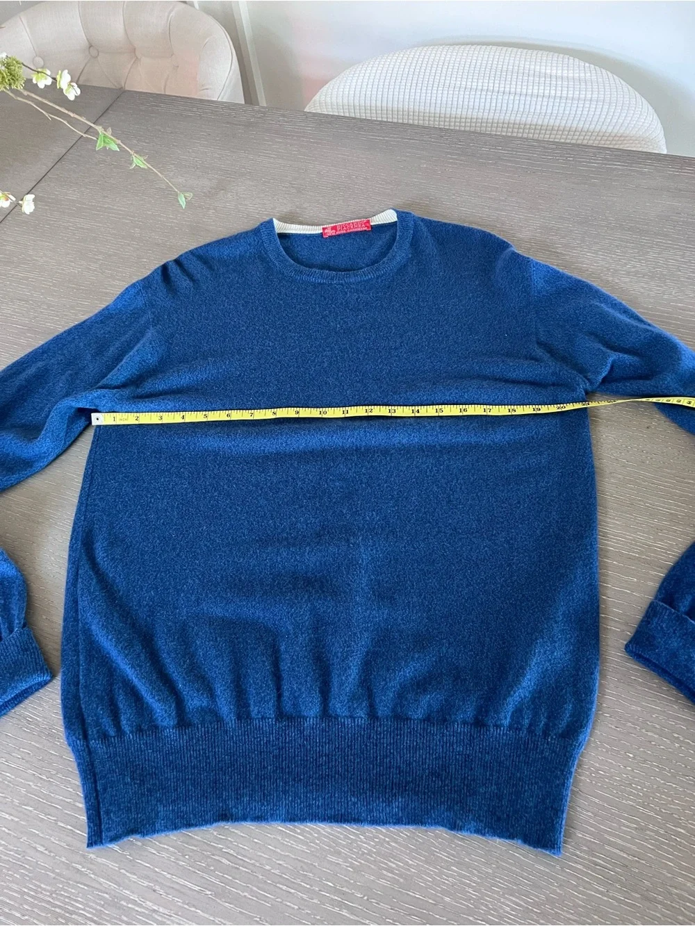 Men's Crewneck Sweater by Riccardo Piacenza pure cashmere in Deep Blue
